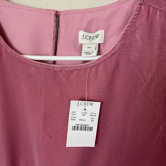 J. Crew Pink Velvet Tulip Hem Dress Balletcore Size 00 - Picture 4 of 11